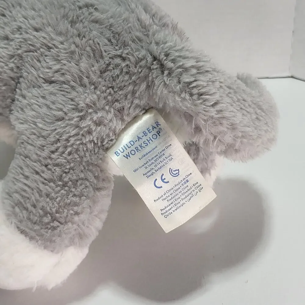 Build A Bear Promise Pets Gray White‎ Kitty Cat Plush Red Collar Green Eyes